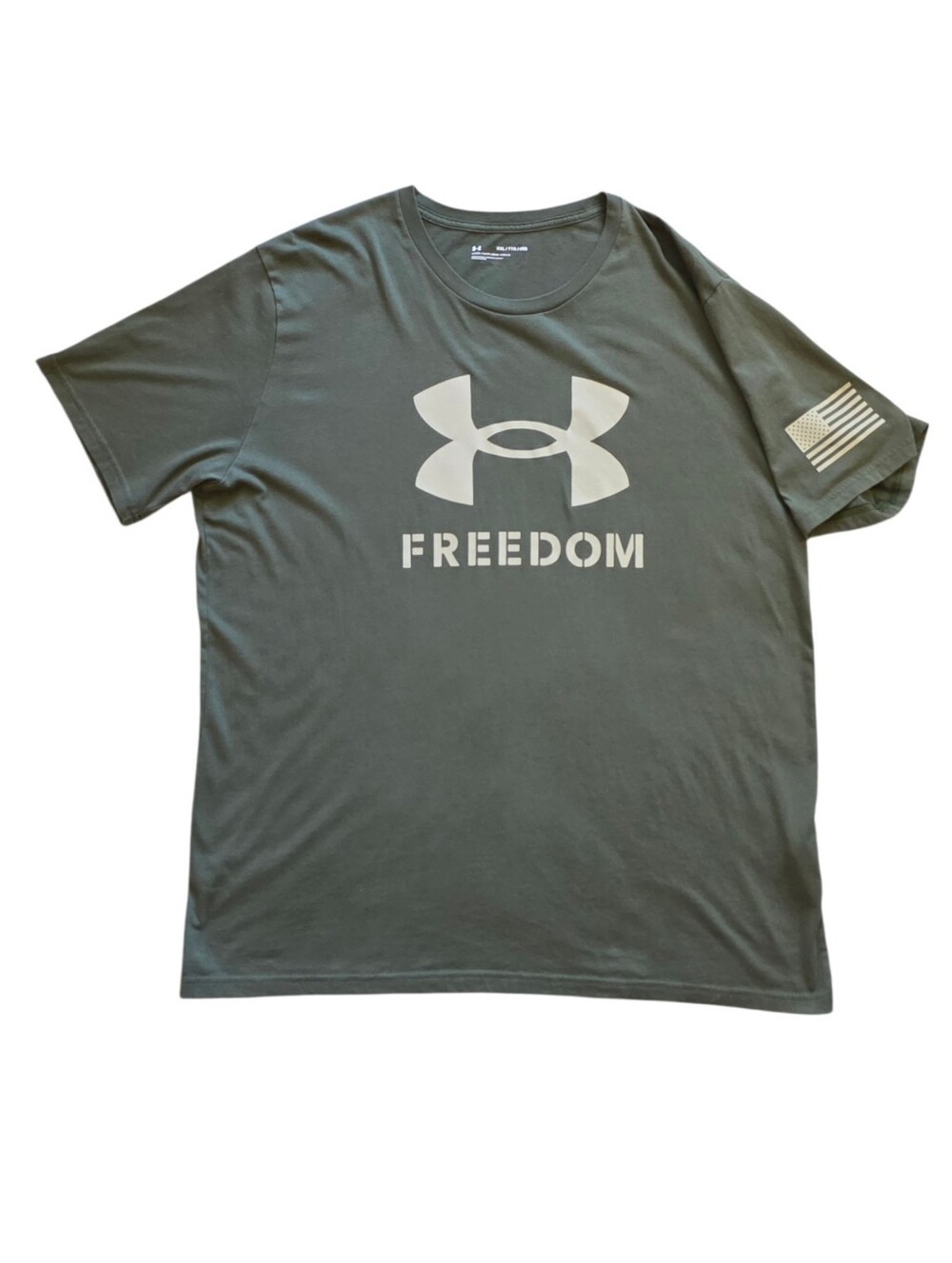 Under Armour 2XL Green Freedom Flag Patriotic Short Sleeve Tee Shirt XXL